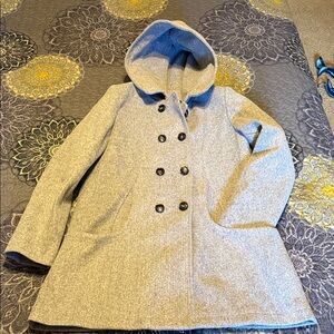 Gray Hooded Peacoat